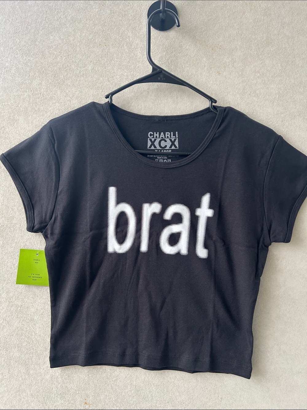 Women’s Black crop top Charli XCX size XL #423